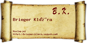 Brieger Klára névjegykártya