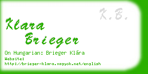 klara brieger business card